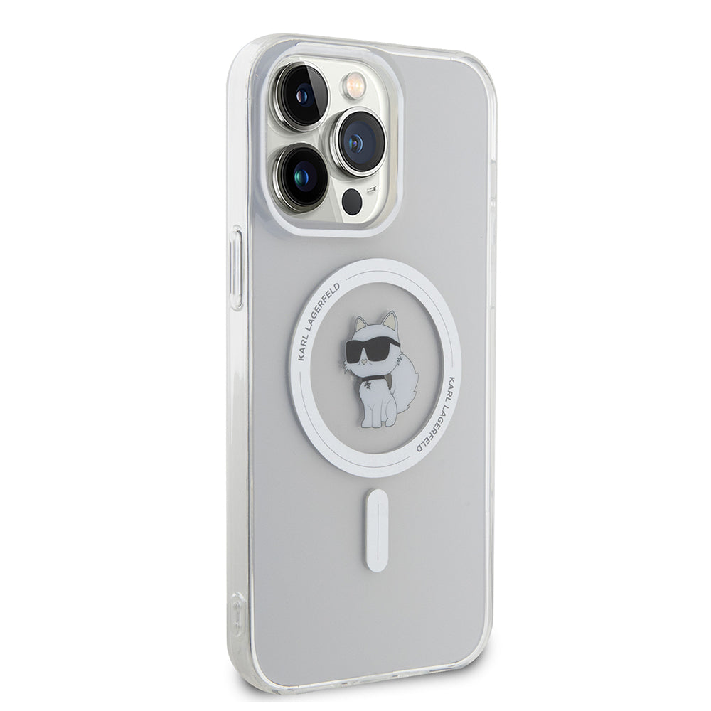 Coque MagSafe pour Apple iPhone 14 Pro Max, Karl Lagerfeld, IML Choupette, Transparente