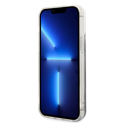 MagSafe Hülle für Apple iPhone 14 Pro Max, Karl Lagerfeld, Monogram Liquid Glitter, Schwarz