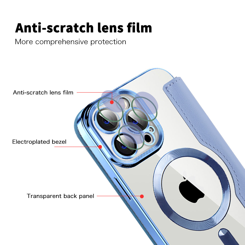 Coque MagSafe pour Apple iPhone 14 Pro Max, Techsuit, SmartMag Book, Bleu