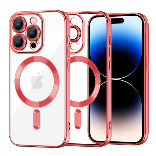 MagSafe-Hülle für Apple iPhone 14 Pro, Techsuit, Luxury Crystal, Rot