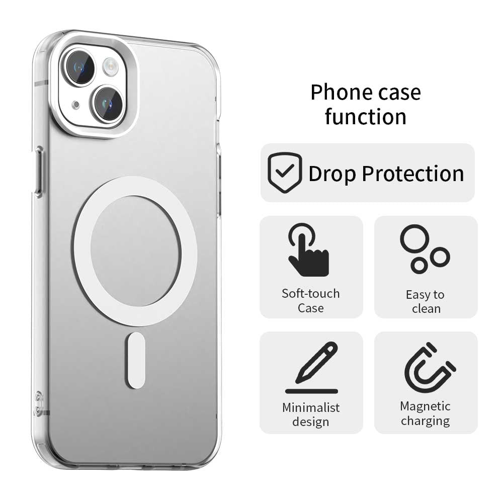 Custodia MagSafe per Apple iPhone 14, Techsuit, CandyCase, Bianca