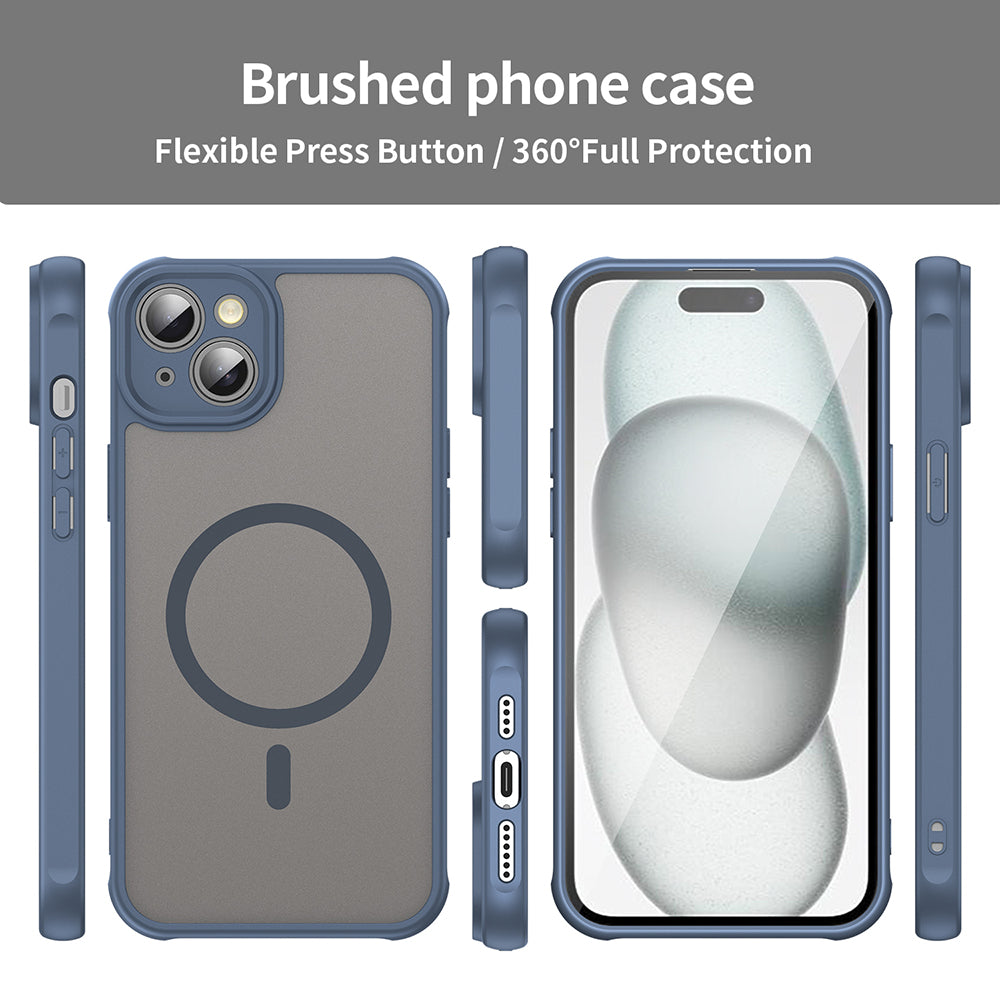 Custodia MagSafe per Apple iPhone 14, Techsuit, HaloFrost II, Blu Navy
