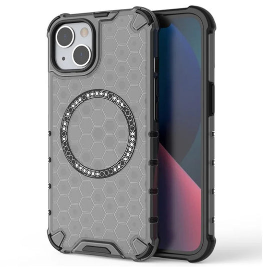 Custodia MagSafe per Apple iPhone 14, Techsuit, HoneyComb Shield, Nera