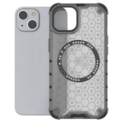 Coque MagSafe pour Apple iPhone 14, Techsuit, HoneyComb Shield, Noire