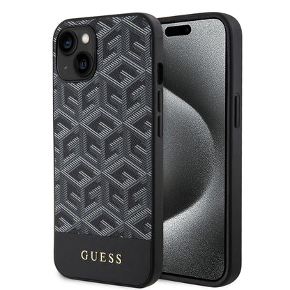 Coque MagSafe pour Apple iPhone 15, Guess, GCube Stripes, Noire