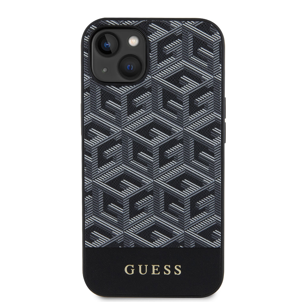 Coque MagSafe pour Apple iPhone 15, Guess, GCube Stripes, Noire