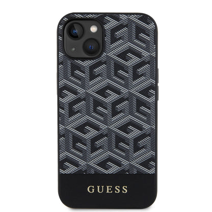 Coque MagSafe pour Apple iPhone 15, Guess, GCube Stripes, Noire