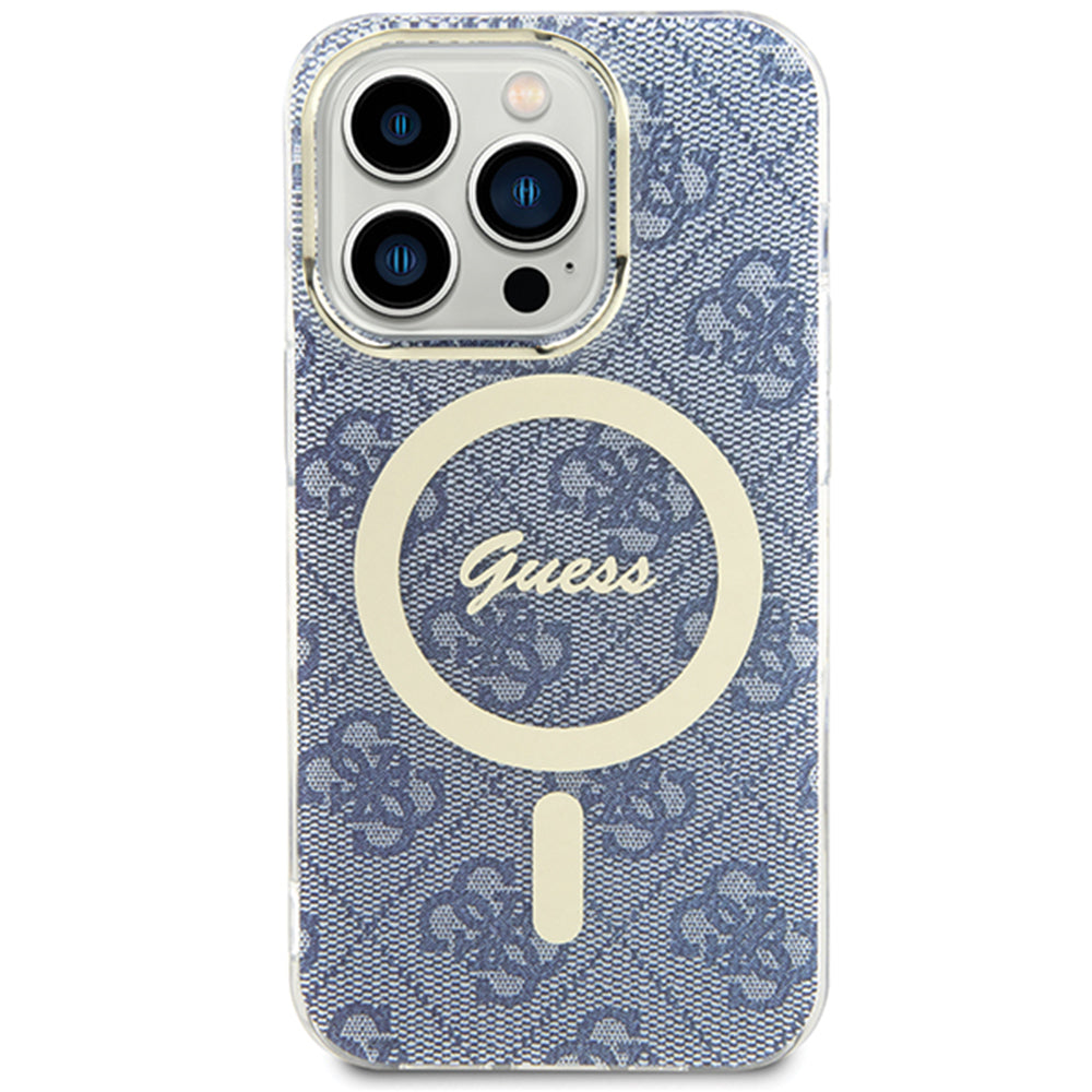 Custodia MagSafe per Apple iPhone 15, Guess, IML 4G, Blu
