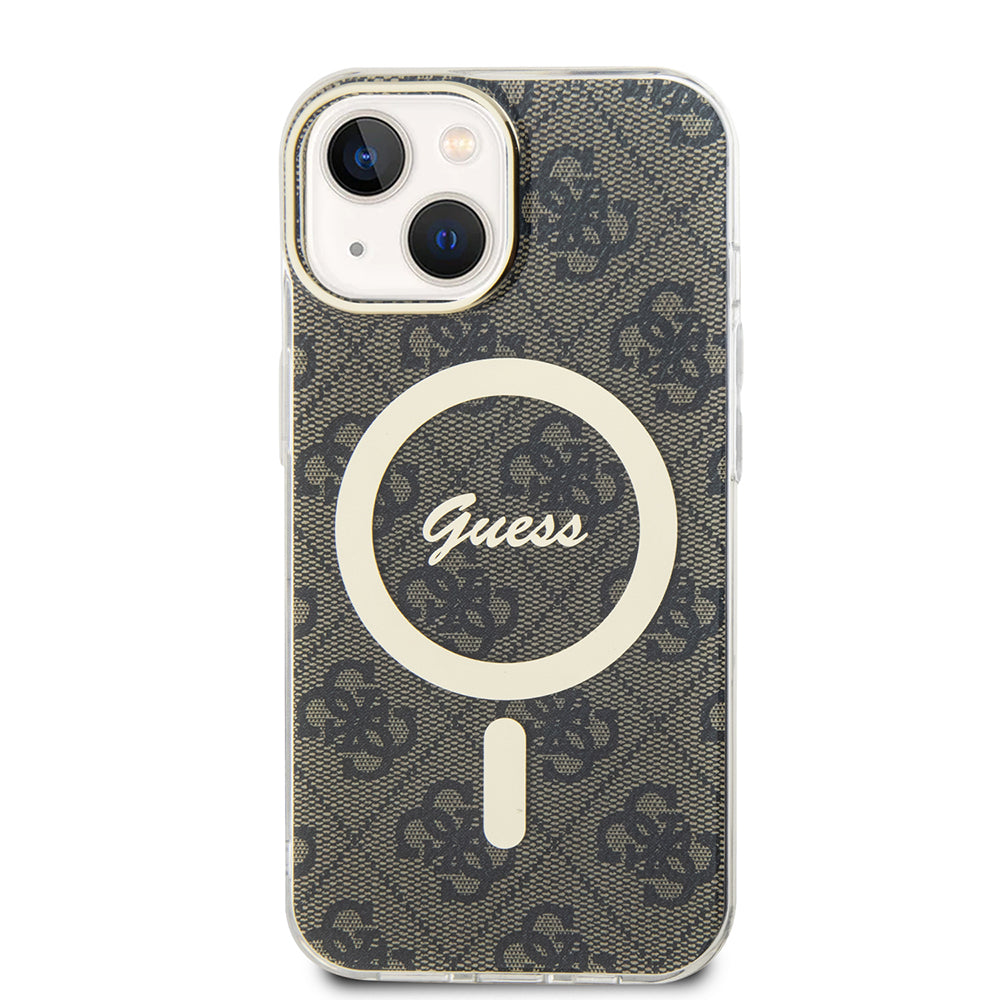 Custodia MagSafe per Apple iPhone 15, Guess, IML 4G, Marrone