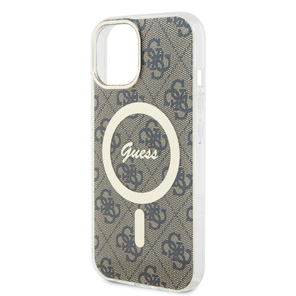 Custodia MagSafe per Apple iPhone 15, Guess, IML 4G, Marrone