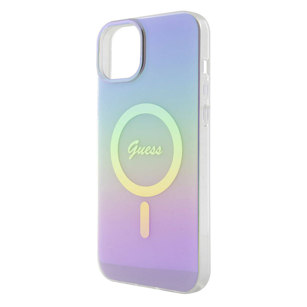 Étui MagSafe pour Apple iPhone 15, Guess, IML Iridescent, Violet