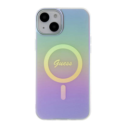 Étui MagSafe pour Apple iPhone 15, Guess, IML Iridescent, Violet