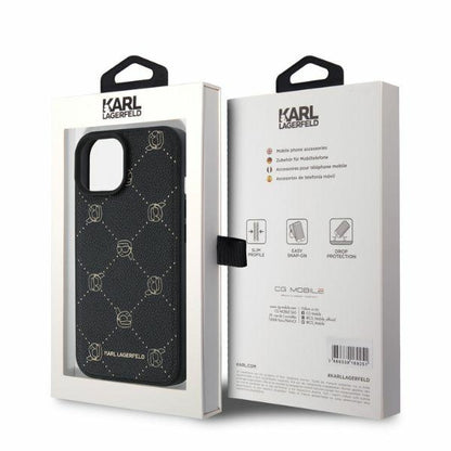 Custodia MagSafe per Apple iPhone 15, Karl Lagerfeld, Karl's Head, Nera