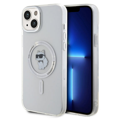 Coque MagSafe pour Apple iPhone 15 Plus / 14 Plus, Karl Lagerfeld, IML Choupette, Transparente