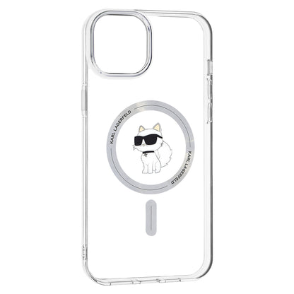 Coque MagSafe pour Apple iPhone 15 Plus / 14 Plus, Karl Lagerfeld, IML Choupette, Transparente