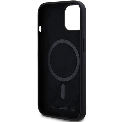 Custodia MagSafe per Apple iPhone 15 Plus, Karl Lagerfeld, Silicone Choupette's Head, Nera