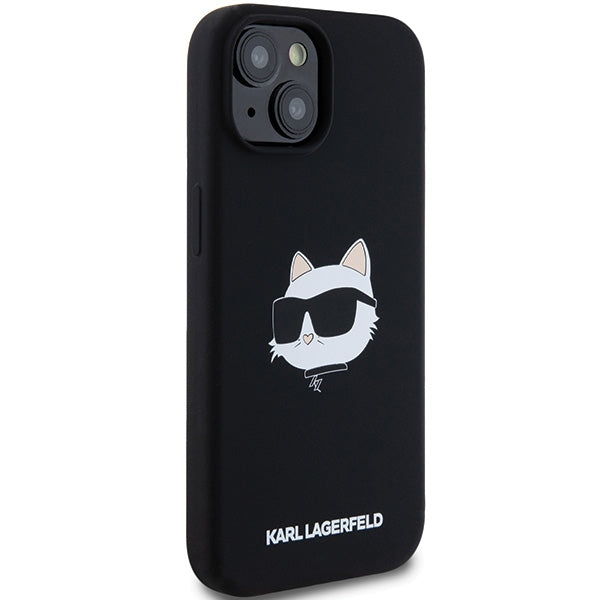 Custodia MagSafe per Apple iPhone 15 Plus, Karl Lagerfeld, Silicone Choupette's Head, Nera