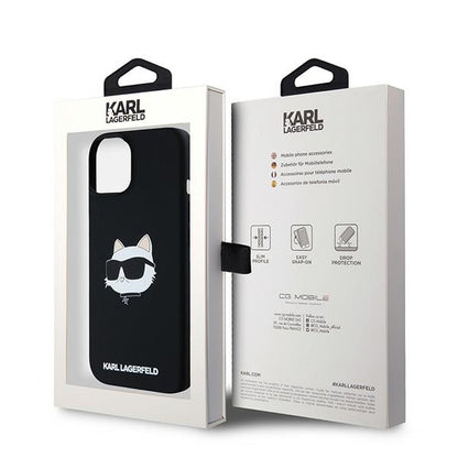 Custodia MagSafe per Apple iPhone 15 Plus, Karl Lagerfeld, Silicone Choupette's Head, Nera