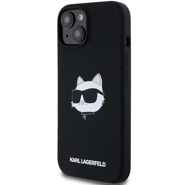 Custodia MagSafe per Apple iPhone 15 Plus, Karl Lagerfeld, Silicone Choupette's Head, Nera