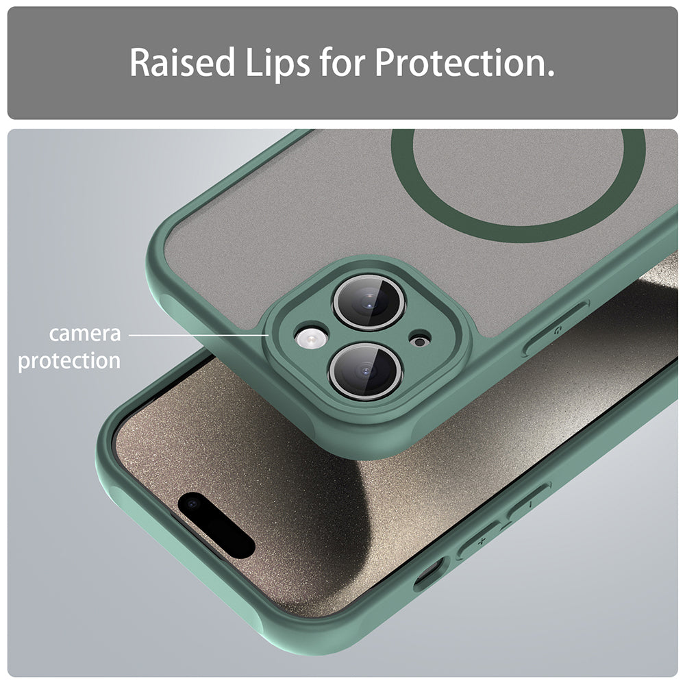 Coque MagSafe pour Apple iPhone 15 Plus, Techsuit, HaloFrost II, Vert