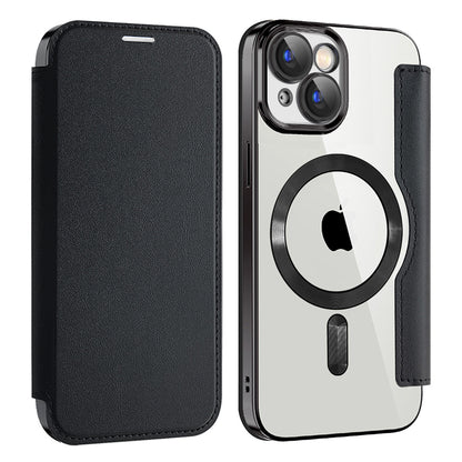 Custodia MagSafe per Apple iPhone 15 Plus, Techsuit, SmartMag Book, Nera