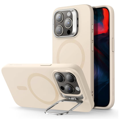 Étui MagSafe pour Apple iPhone 15 Pro, ESR, Cloud Soft Kickstand, Crème
