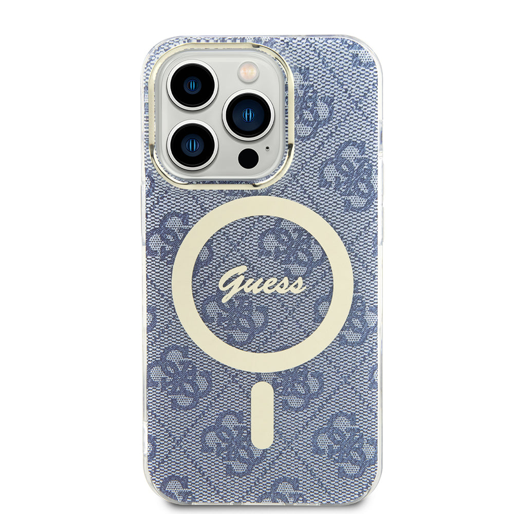 Custodia MagSafe per Apple iPhone 15 Pro, Guess, IML 4G, Blu