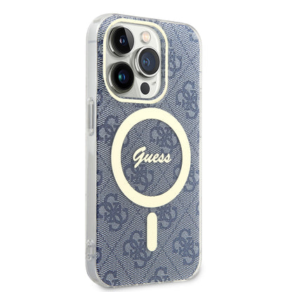 Custodia MagSafe per Apple iPhone 15 Pro, Guess, IML 4G, Blu