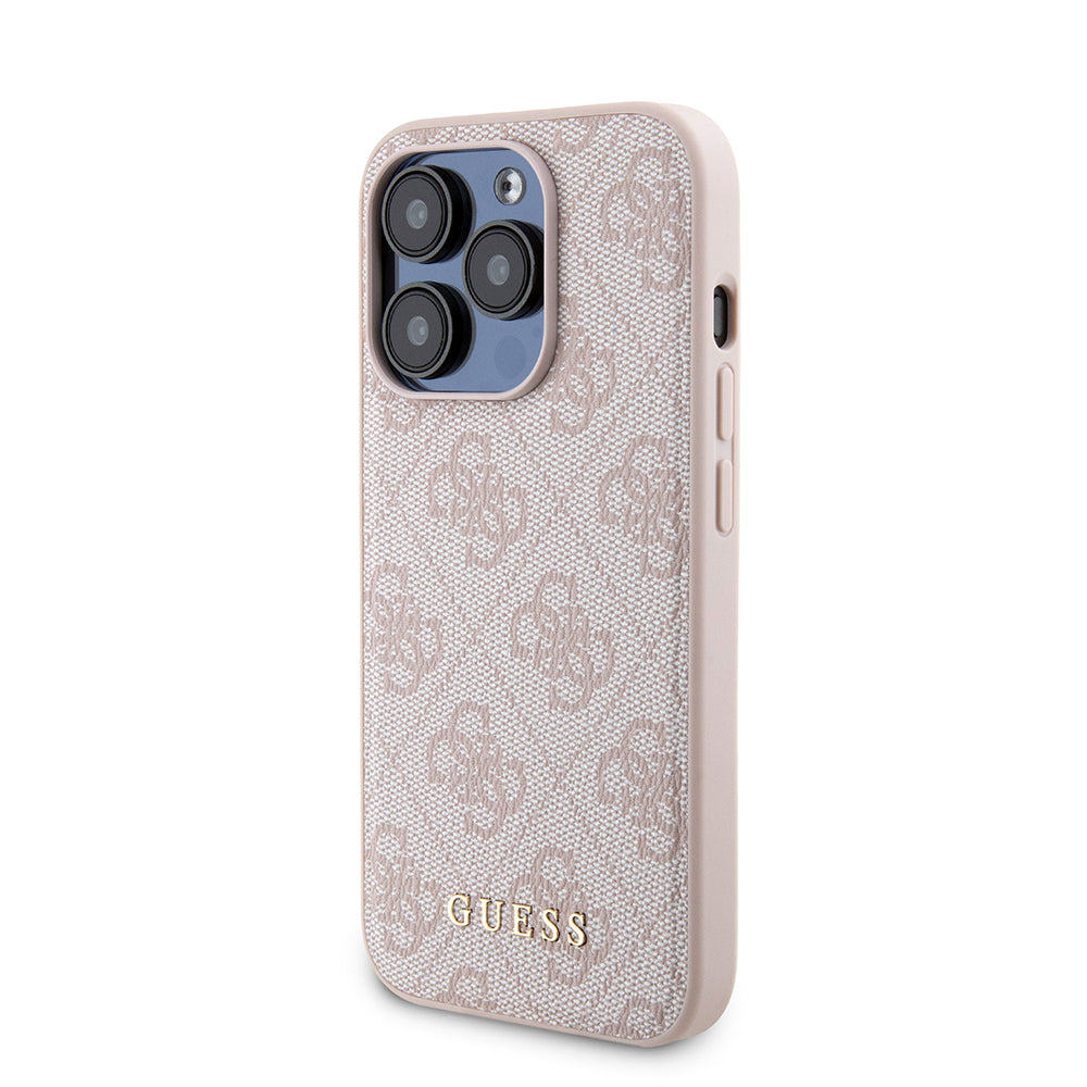 Étui MagSafe pour Apple iPhone 15 Pro, Guess, Powerbank 4G Metal Logo, Rose