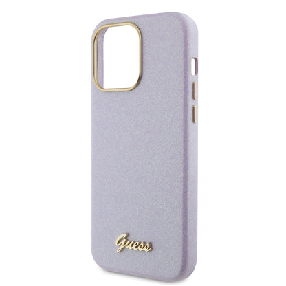 Étui MagSafe pour Apple iPhone 15 Pro Max, Guess, Glitter Full Wrapped, Mauve GUHCP15XPGMCSL