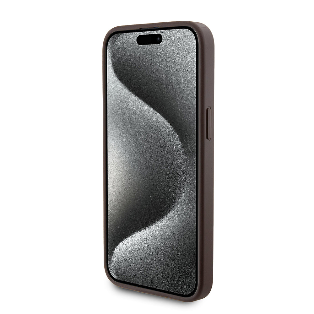 Étui MagSafe pour Apple iPhone 15 Pro Max, Guess, Powerbank 4G Metal Logo, Marron