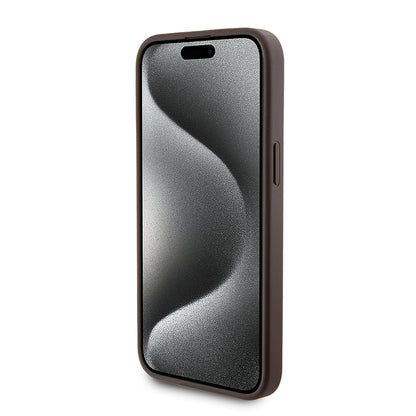 Étui MagSafe pour Apple iPhone 15 Pro Max, Guess, Powerbank 4G Metal Logo, Marron