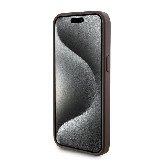 Custodia MagSafe per Apple iPhone 15 Pro Max, Guess, Powerbank 4G Metal Logo, Marrone