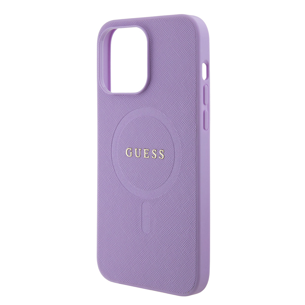Custodia MagSafe per Apple iPhone 15 Pro Max, Guess, Saffiano, Viola