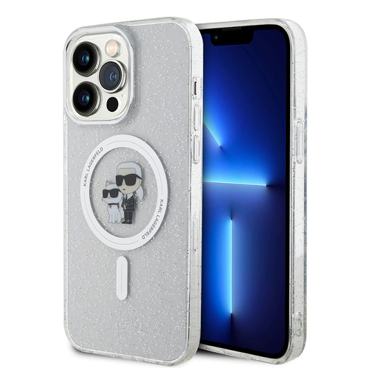 Custodia MagSafe per Apple iPhone 15 Pro Max, Karl Lagerfeld, Glitter, Trasparente