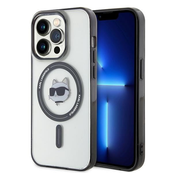 Coque MagSafe pour Apple iPhone 15 Pro Max, Karl Lagerfeld, IML Choupette's Head, Transparente