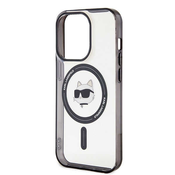 Coque MagSafe pour Apple iPhone 15 Pro Max, Karl Lagerfeld, IML Choupette's Head, Transparente