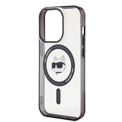 Coque MagSafe pour Apple iPhone 15 Pro Max, Karl Lagerfeld, IML Choupette's Head, Transparente