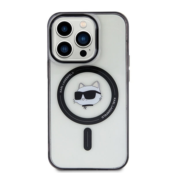Coque MagSafe pour Apple iPhone 15 Pro Max, Karl Lagerfeld, IML Choupette's Head, Transparente