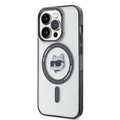 Coque MagSafe pour Apple iPhone 15 Pro Max, Karl Lagerfeld, IML Choupette's Head, Transparente