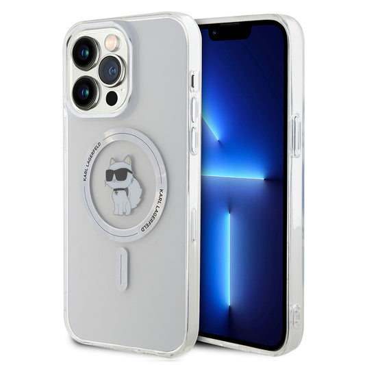 MagSafe Hülle für Apple iPhone 15 Pro Max, Karl Lagerfeld, IML Choupette, Transparent