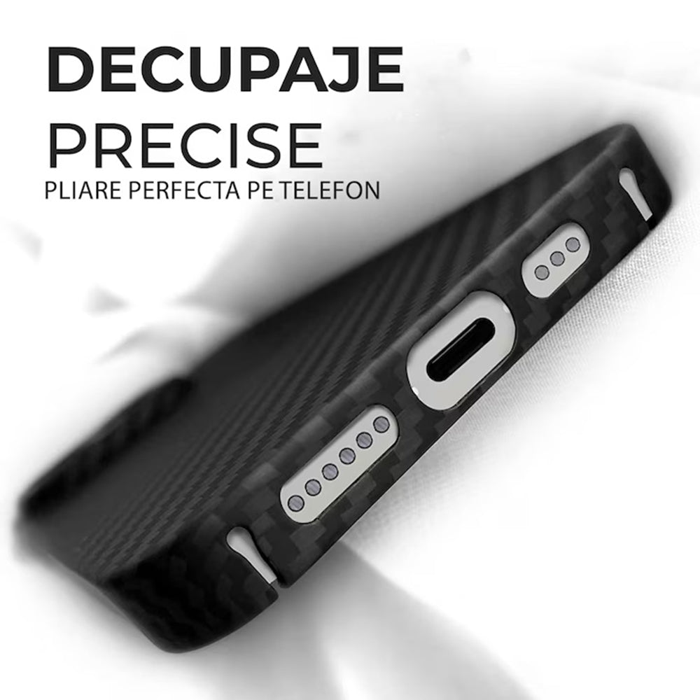 MagSafe-Hülle für Apple iPhone 15 Pro Max, Techsuit, Aramidfaser, Schwarz