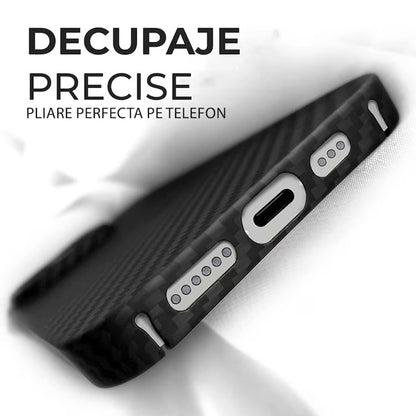MagSafe-Hülle für Apple iPhone 15 Pro Max, Techsuit, Aramidfaser, Schwarz