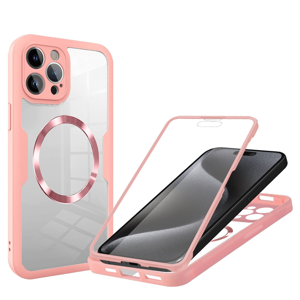 Custodia MagSafe per Apple iPhone 15 Pro Max, Techsuit, ColorVerse 360, Rosa