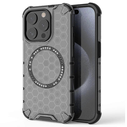 Custodia MagSafe per Apple iPhone 15 Pro Max, Techsuit, HoneyComb Shield, Nera