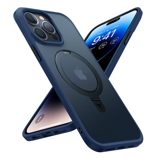 MagSafe Hülle für Apple iPhone 15 Pro Max, Torras, Ostand, Marineblau