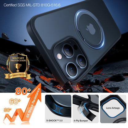 MagSafe Hülle für Apple iPhone 15 Pro Max, Torras, Ostand Pro, Schwarz