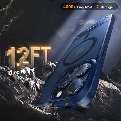 Custodia MagSafe per Apple iPhone 15 Pro Max, Torras, Pstand, Blu navy