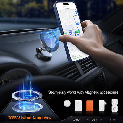 Custodia MagSafe per Apple iPhone 15 Pro Max, Torras, Pstand, Blu navy