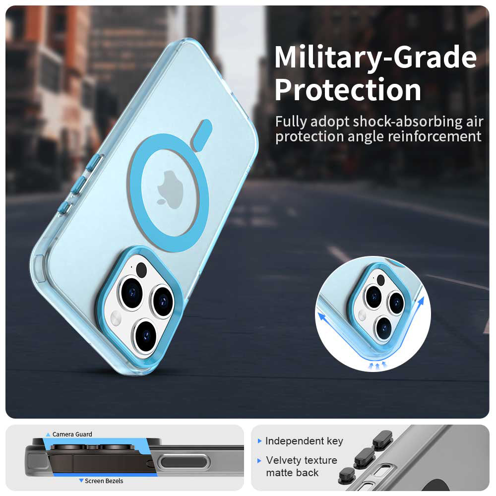 Custodia MagSafe per Apple iPhone 15 Pro, Techsuit, CandyCase, Blu